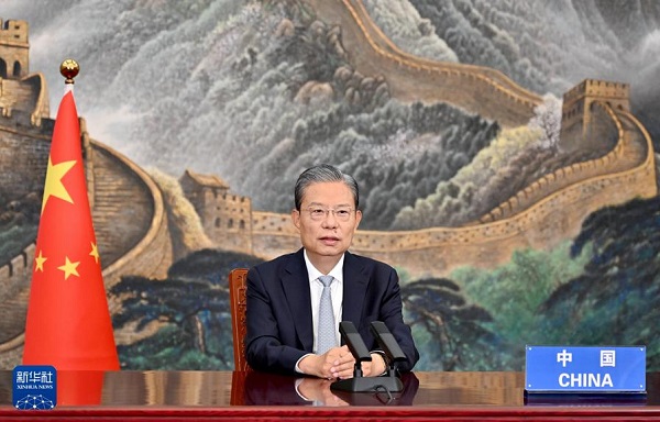  趙樂際在“中立之友小組”成員國議會(huì)領(lǐng)導(dǎo)人會(huì)議上發(fā)表視頻致辭